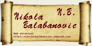 Nikola Balabanović vizit kartica
